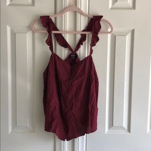 madewell ruffle tank top